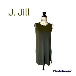J. Jill Wearever Collection Olive Green Sleeveless Shift Dress (S)